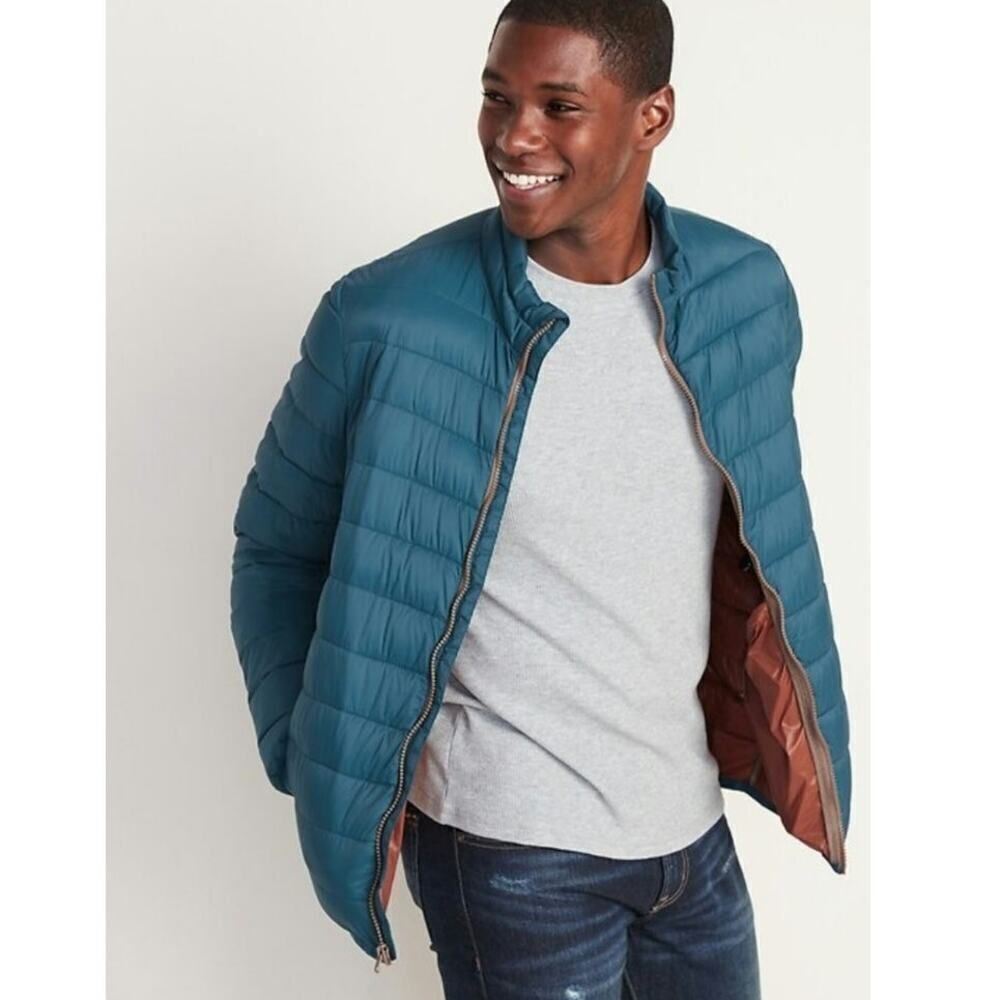 Old Navy Water Resistant Travel Quilted Jacket Blue Gorp Core Nylon Men's Size S